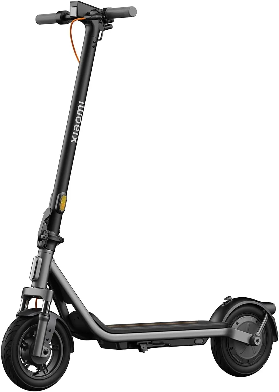Xiaomi Electric Scooter Serie 6 de color negro y gris, visto de lado
